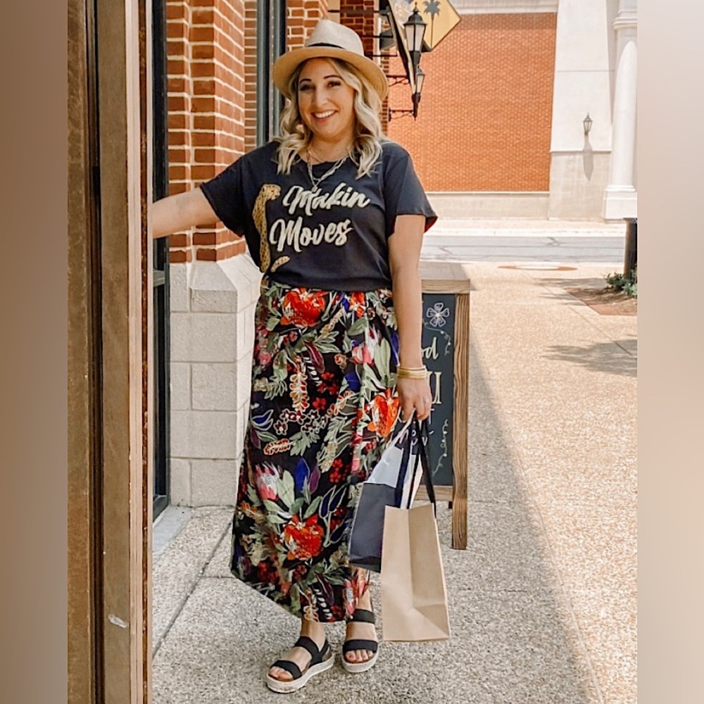 Faux Wrap Maxi Skirt